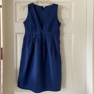 Navy V-neck Party Dress